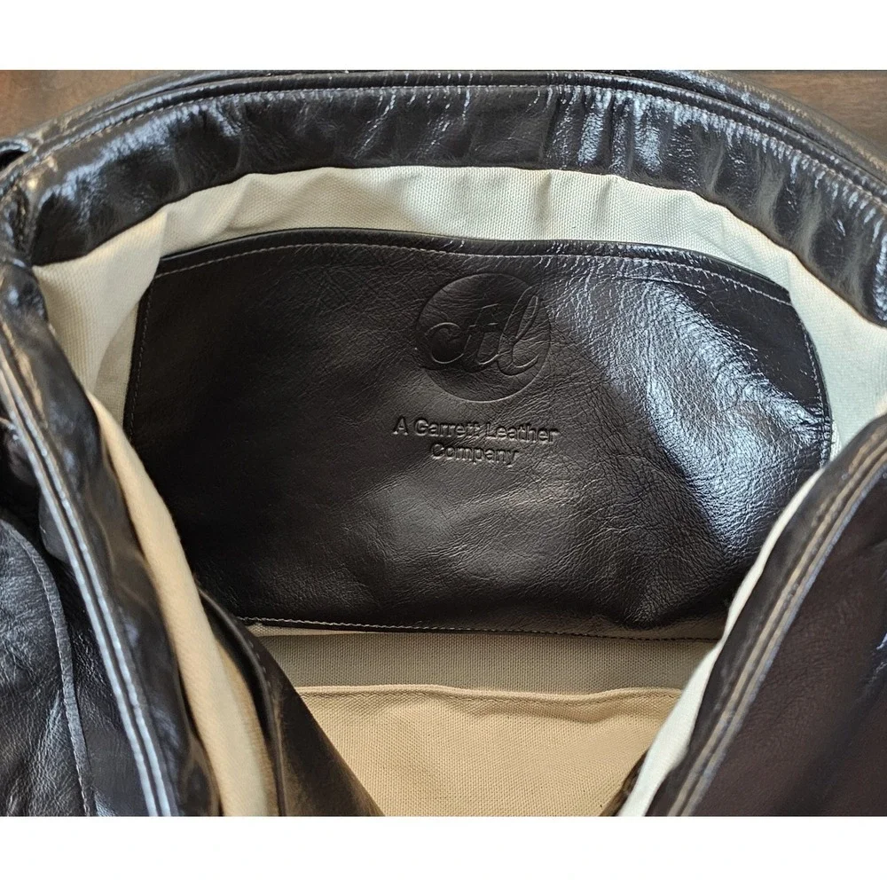 Ctl A Garrett Leather Company Leather Messenger Bag Black Soft Supple Adjustable